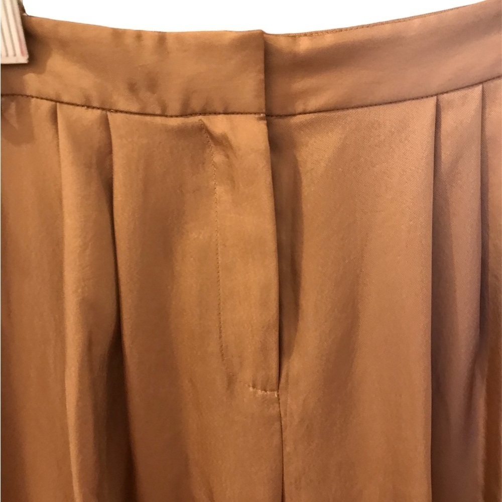 TIBI Mendini Twill Shirred Ruched Pants, Size 6, Sabro, Shiny, Drawstrin… - Picture 7 of 13